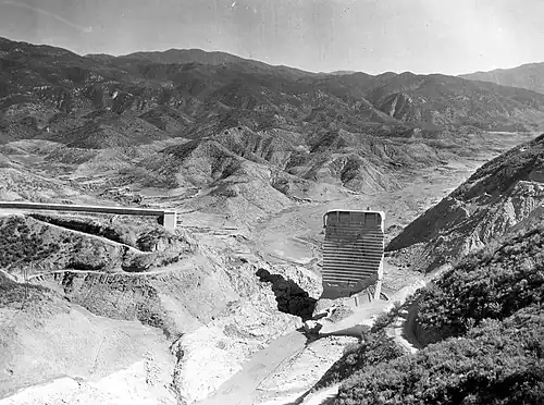 Remains of the St. Francis Dam in March 1928