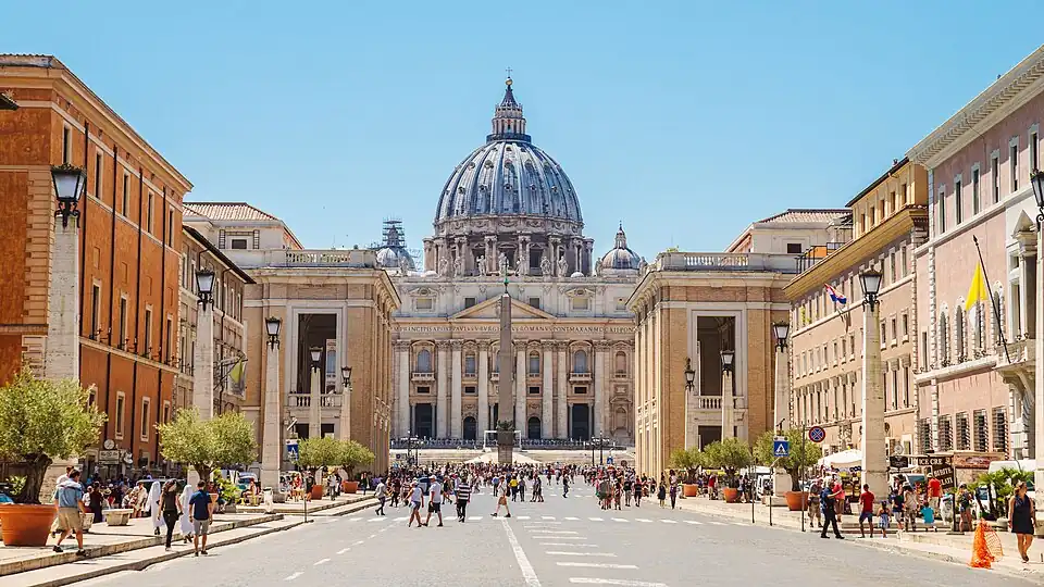 A view from the Via della Conciliazione in Rome, Italy