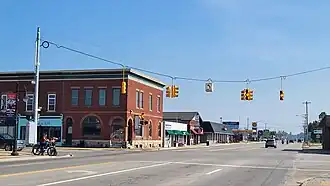 Looking south along US 23 at Cedar Street
