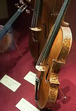 Detail of Ole Bull Stradivarius violin (1687)