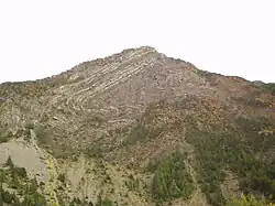 Strata on a mountain face in the French Alps