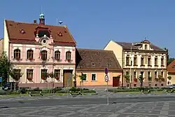 Town square with the town hall