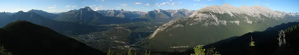 The view from the summit of Sulphur Mountain