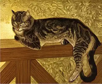 Summer: Cat on a Balustrade, 1909 lithograph