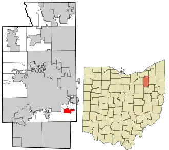 Location in Summit County and the state of Ohio.
