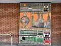 Sainsbury's mosaic depicting the history of Surbiton and its transport.