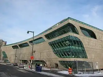Exterior of the SW corner of the Surrey City Centre Library