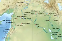 Map of Ebla and other principal sites of Syria and Upper Mesopotamia in the second half of the third millennium BC