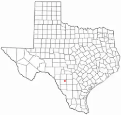 Location of Batesville, Texas