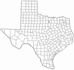 Location of Lake Bridgeport, Texas