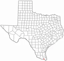 Location of Rangerville, Texas