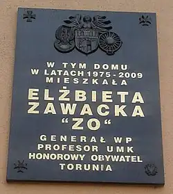 Commemorative plaque in Toruń