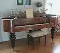 Square grand piano (though this example is not exactly rectangular)