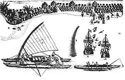Image 42The arrival of Abel Tasman in Tongatapu, 1643; drawing by Isaack Gilsemans (from Polynesia)