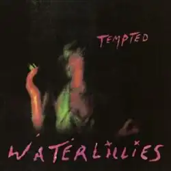 The album cover for Tempted, on which a woman wearing a green dress and sunglasses is throwing her head back