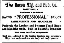 The Bacon Manufacturing and Publishing Company, advertisement, Cadenza magazine, July 1909