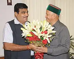 The Chief Minister of Himachal Pradesh, Shri Virbhadra Singh meeting the Union Minister for Road Transport & Highways and Shipping, Shri Nitin Gadkari, in New Delhi on 1 August 2014