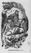 Engraving of an expressman on horseback