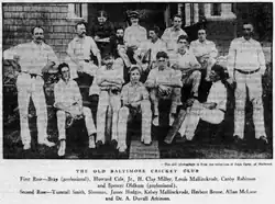 The Old Baltimore Cricket Club, 1927