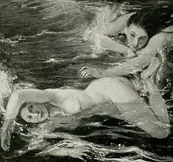 The Pursuit – Nudes Swimming by Charles Shannon (1922)