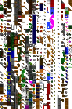 A texture atlas for a video game