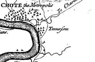 Drawing of Tanasi, Tennessee's namesake, by Henry Timberlake