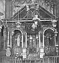 The Ark in a Gibraltar synagogue, showing a large number of Sefer Torahs