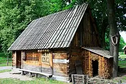A traditional farmhouse from Laski on display at the Toruń Ethnographic Museum