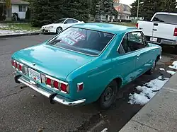 Rear view of pre-facelift Toyota Corona Mark II coupé (Canada)