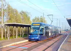 Tram leaving the southern terminus