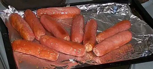 Sausages after roasting