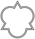 The outline of three interlocking circles with an equilateral triangle in the centre.