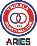 The club's Aries Trikala B.C. logo (2012–2019).