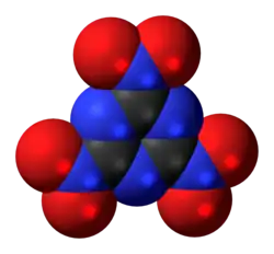 Space-filling model of the trinitrotriazine molecule