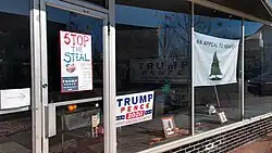 Pine Tree Flag on display at a "Trump victory center", November 2020