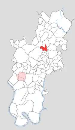 Map showing Nagla Dal in Tundla block