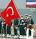 Officers and seamen of the Turkish Navy on April 10, 2002.