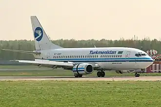 Boeing 737-300 of Turkmenistan Airlines at Domodedovo International Airport