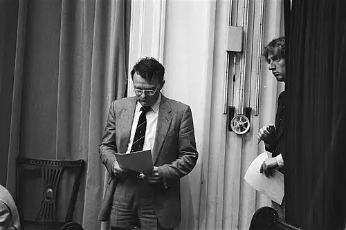Vierling with Hans Janmaat, leader of the Centre Party, in 1984