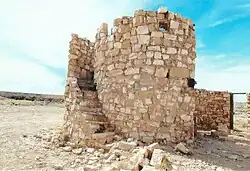 Round stone house/tower ruins in Two Guns, now within the boundaries of Winslow