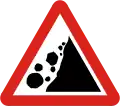 Falling rocks on right