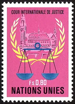 Image 16A 1979 stamp issued for the United Nations Geneva office, denominated in Swiss francs. (from United Nations Postal Administration)