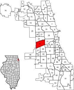 Location within Illinois and within the city of Chicago