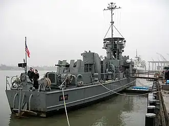 Sailors on the afterdeck of HTMS Nakha.