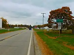 U.S. Route 136 westbound entering Colchester