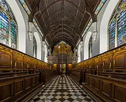 The interior of the chapel of University College, Oxford.