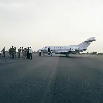 Hawker 900XP (VT-UPM) of the Uttar Pradesh Government at Saifai Airstrip in 2016