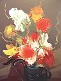 Vase of Flowers, 1971, (100*81 cm, Acrylic on canvas)
