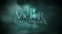 An image of teal-colored clouds. The series title and the Mjölnir are displayed on the center of the image.