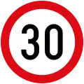 Maximum speed limit (30 km/h)